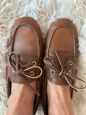 Bibi Lou Brown Leather Boat Shoes | Brown 6 Anthropology